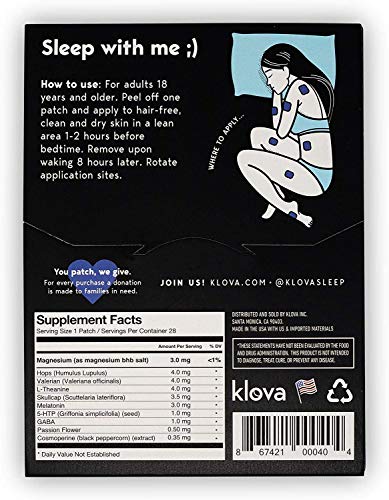 Klova Sleep Patches With Melatonin, Valerian, Gaba And Naturally Occurring Ingredients - Sleep Aid Alternative With Easy, Overnight Application That Helps Promote Higher Quality Restorative Deep Sleep #TOP2