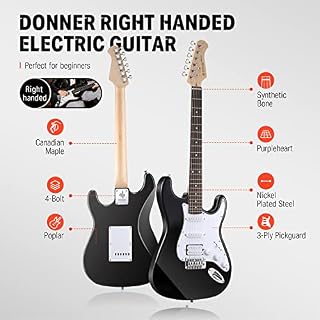 Pack Guitare Electrique, Donner Kit Guitare Électrique Stratocaster 39 Pouces Pleine Taille avec Amplificateur, Sac… - Les Beatles, Paul McCartney, John Lennon, RIngo Starr, George Harrison Pack Guitare Electrique, Donner Kit Guitare Électrique Stratocaster 39 Pouces Pleine Taille avec Amplificateur, Sac… – Image 3