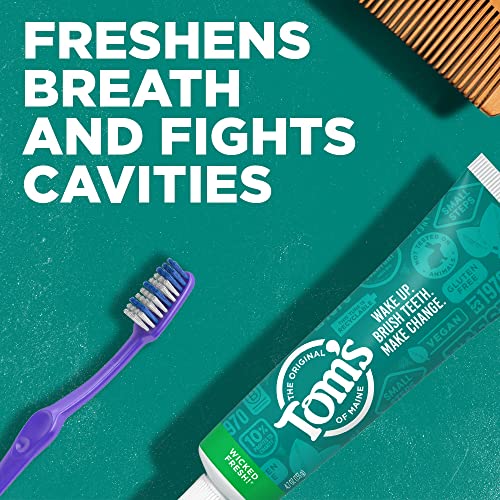 Tom's Of Maine Natural Wicked Fresh! Fluoride Toothpaste, Spearmint, 4.7 Oz. 2-Pack (Packaging May Vary) #TOP2
