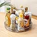 SjYsXm Lazy Susan Gramofon Pojemnik do przechowywania, 23,5 cm Przezroczysty obrotowy organizer na przyprawy kuchenne do spiżarni, lodówki i szafek, zrównoważony stojak na przyprawy na sól, pieprz