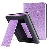 CoBak Kindle Paperwhite Case with Stand - Durable PU Leather Smart Cover with Auto Sleep Wake, Hand Strap Feature, ONLY Fits All New Kindle Paperwhite 10th Generation 2018 Released,Purple Glitter