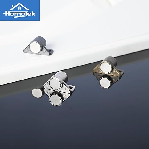 Miniatura 5 de HOMOTEK Paquete de 8 cierres magnéticos para puertas de armario, pestillo de puerta magnético, cierre magnético retro, soporte magnético para