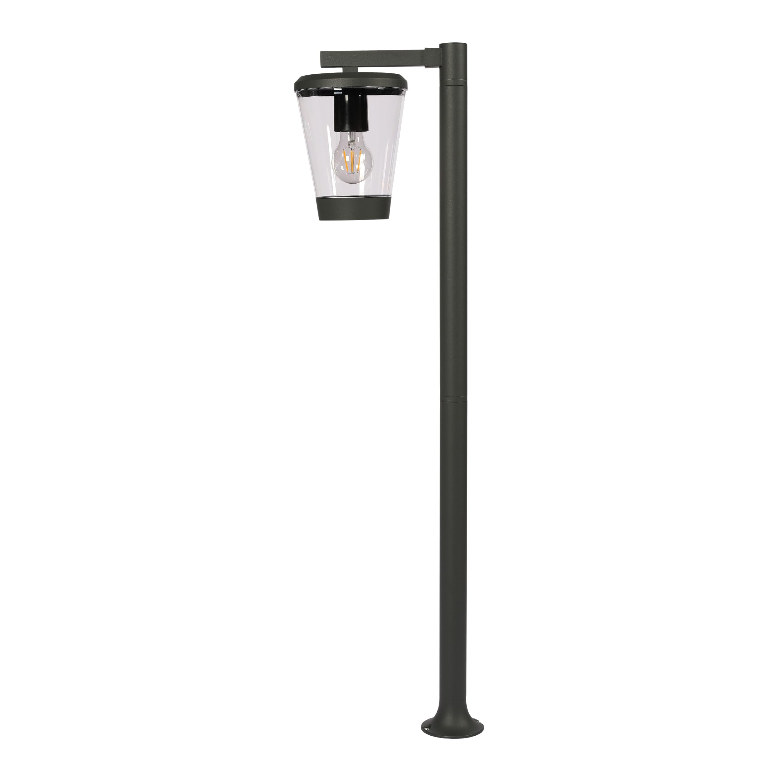 Tekled Dark Grey Gardens Cavado Outdoor Pathway Bollard Lawn Light | E27 Compatible Post Light | Weatherproof Assurance Ip44 | For Garden Trails Driveways Pathways Patios | (Bulb Not Included)