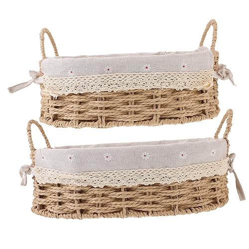 Panier tissé avec doublure pour ranger le bureau désordonné