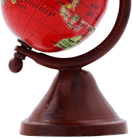 Miniature Dollhouse Desktop Globe World Earth Globes Car Dashboard Table DÃcor Size: Globe Circumference: 5.5 inches (Approx) Color: Red, Model:, Office Shop