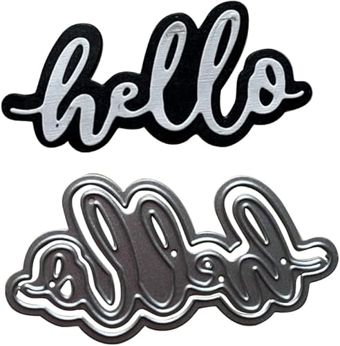 Hola palabras troqueladas de metal para manualidades, álbumes de recortes, álbum de fotos, manualidades, tarjetas, decoración