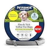 PetArmor Extend Dog Flea and Tick Treatment & Prevention Collar for Small Dogs up to 18 lbs., 8 Months of Protection, Odorless & Non-Greasy, Waterproof, Kills Fleas, Ticks, and Larvae, 1 Count