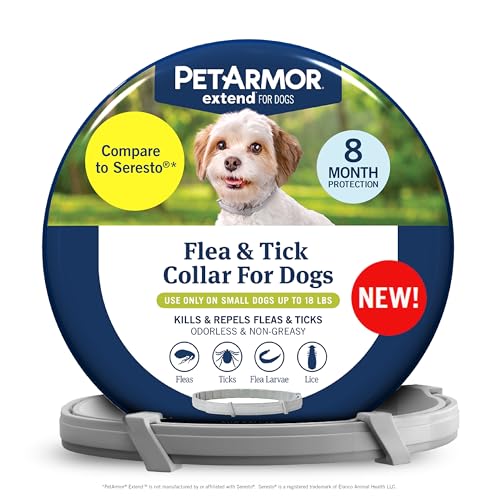 PetArmor Extend Dog Flea and Tick Treatment & Prevention Collar for Small Dogs up to 18 lbs., 8...