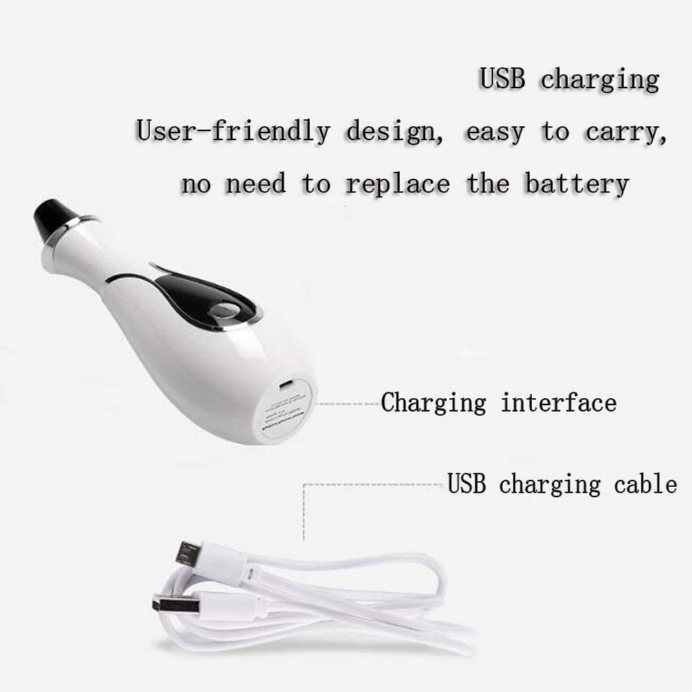 Aspirazione dei punti neri Aspirazione del viso del naso del naso Estrattore di acne strumento di pulizia aggiornato elettrico regolabile sonde di potenza di aspirazione USB ricaricabile Kit per