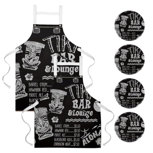 Tablier de serveuse lot de 2 multicolore idéal pour le service en bistrot et la pâtisserie