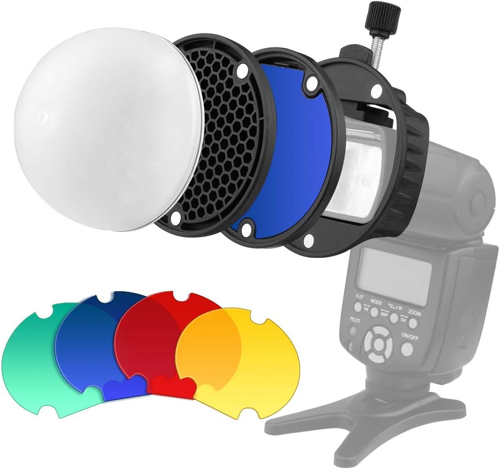 Flash Diffuser with Honeycomb Grid and Color Filter for Godox YONGNUO Canon Square Speedlight