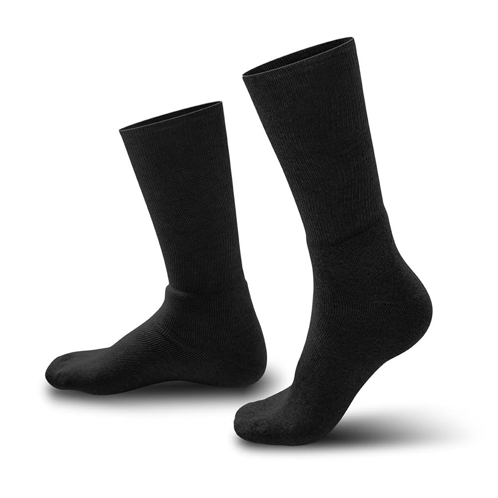 QEAR3PRS Pack Thermal Work Socks, Ddor-Free, Endurance Half Terry Crew Socks, Men/Women