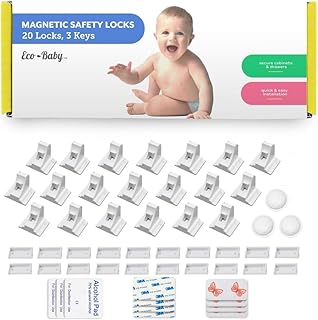 Eco-Baby Cupboard Locks for Children- Pack of 20 Magnetic, C