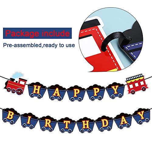 Image of Boao Train Birthday Party Banner Decorations
