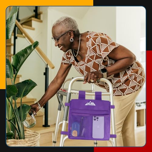 supregear Walker Side Bag, Multi Pocket Storage Pouch for Folding Walker, Water Resistant Lightweight Hand Free Carrier Tote, Universal Size Seniors Caddy Attachment — view 6