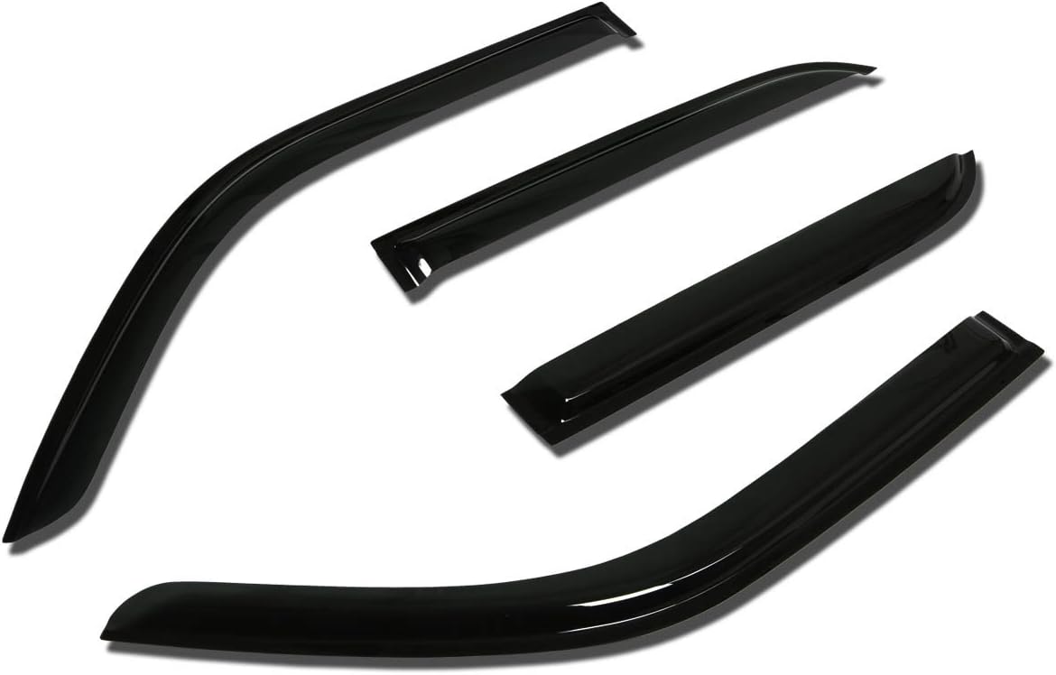 Auto Dynasty 4Pcs Tape-On Window Visor Compatible with 1996 1997 1998 1999 2000 2001 2002 Toyota 4Runner 1996-2002, Deflector Rain Guard, Acrylic Black