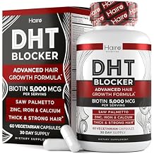 DHT Blocker Hair Growth Supplement - High Potency Biotin & Saw Palmetto for Hair Regrowth - Natural Hair Loss Treatments for Women & Men - Helps Stimulate Hair Follicle Growth