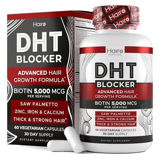 DHT Blocker Hair Growth Supplement - High Potency Biotin & Saw Palmetto for Hair Regrowth - Natural Hair Loss Treatments for Women & Men - Helps Stimulate Hair Follicle Growth