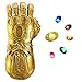 Infinity Gauntlet, Infinity War PVC-Handschuhe mit 6 trennbaren LED-Steinen-3 Flash-Modus Abnehmbare Steine ​​Goldener Handschuh für Halloween Party Prop