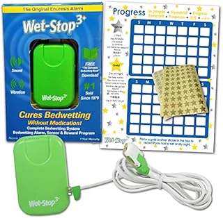 Wet Stop 3 Bedwetting Alarm (GREEN) 6 Alarms & Vibration, Enuresis Alarm, Incontinence