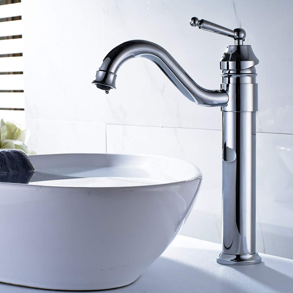 Grifos De Lavabo Cobre Plateado Cromo Lavabo Grifo Codo Salida De Agua Cuenca De Agua Caliente Y Fría Mezclador