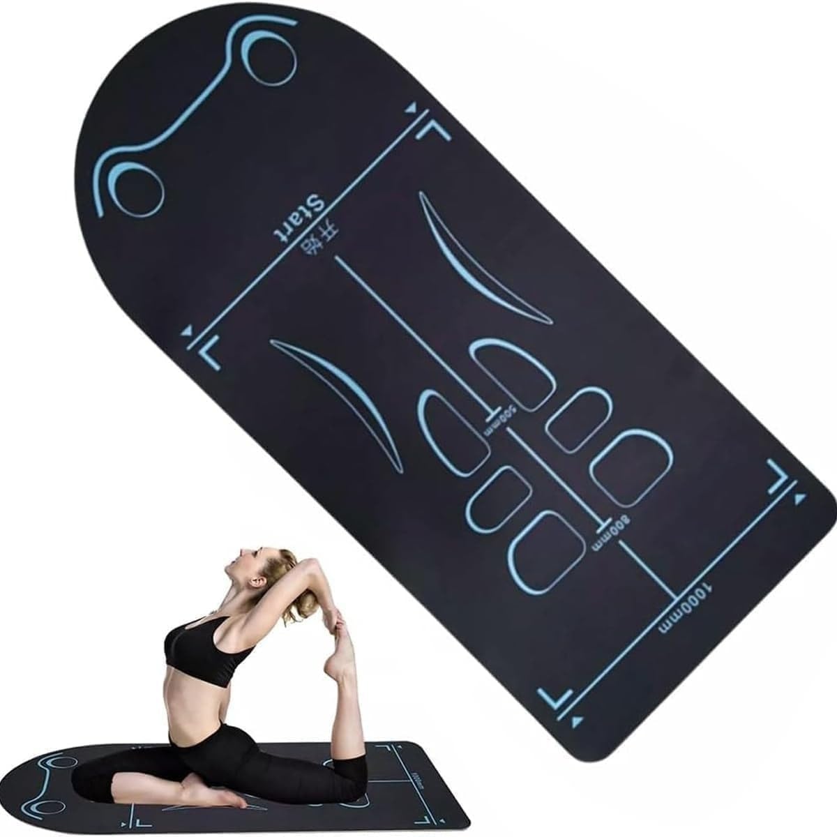 Ab Roller Exercise Mat 7mm Thick | Non-Slip Core Training Pad with Distance Guide Lines | Knee & Joint Support Workout Mat for Ab Wheel, Yoga, Pilates & Floor Fitness | Noise-Reducing, Anti-Skid-image-3