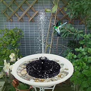 Bird Pompvermogen Bath Fountain Water Floating vijvertuin Patio Decor door Energy Sunlight Fontein Waterpompen Accessoires voor fonteinfonteinen in de tuin (Color : Black)