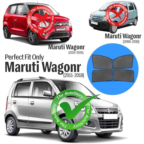 Image of AutoStory Custom Fit Non-Magnetic Cotton Mesh Car Sunshade for Wagonr 2010-2018| UV & Heat Protection Car Window Curtains | Privacy Car Sun Shade | Breathable Vehicle Specific Side Window Shades