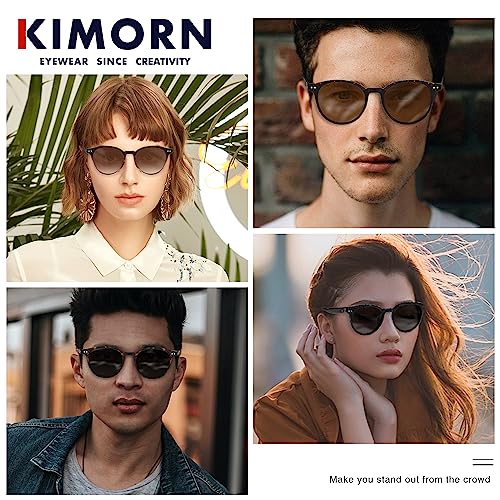 kimorn Sunglasses Womens and Men Polarized Retro Trendy Sun Glasses Vintage Round Frame K15152