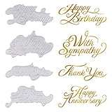 GLOBLELAND 4Pcs Blessing Words Hot Foil Plate for DIY Foil Paper Embossing Scrapbooking Decor...