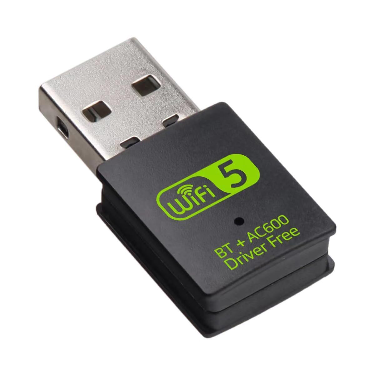 Adaptador WiFi USB, adaptador Bluetooth WiFi USB de 600 Mbps (incluye un adaptador USB a USB C), adaptador de red inalámbrico de doble banda 5G/2.4G para computadora portátil de escritorio, compatible