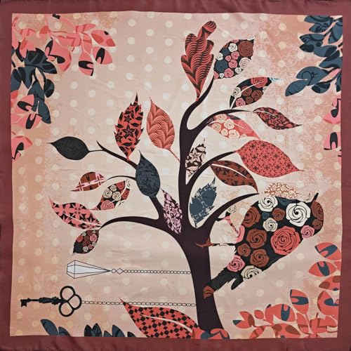 Image of Satin Silk Small Square Scarf for Women, Printed Soft and Comfy Neck Head Tie Scarf Bandana