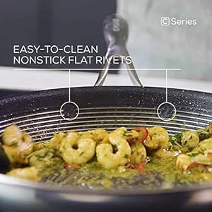 Circulon Clad Stainless Steel Cookware Pots and Pans and Utensil Set with Hybrid SteelShield and Nonstick Technology 12 Piece Silver