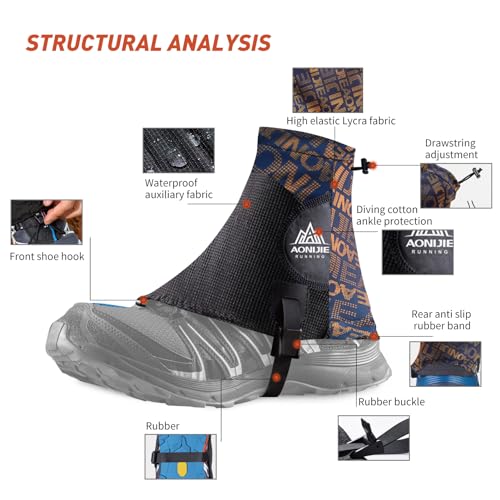 Low-Trail-Gaiters-Running-Gators-Ankle-Gaiters-for-Hiking-Sandproof-Ankle-Shoe-Covers-Wrapid-Gators-Low-Gators-Lightweight-Breathable