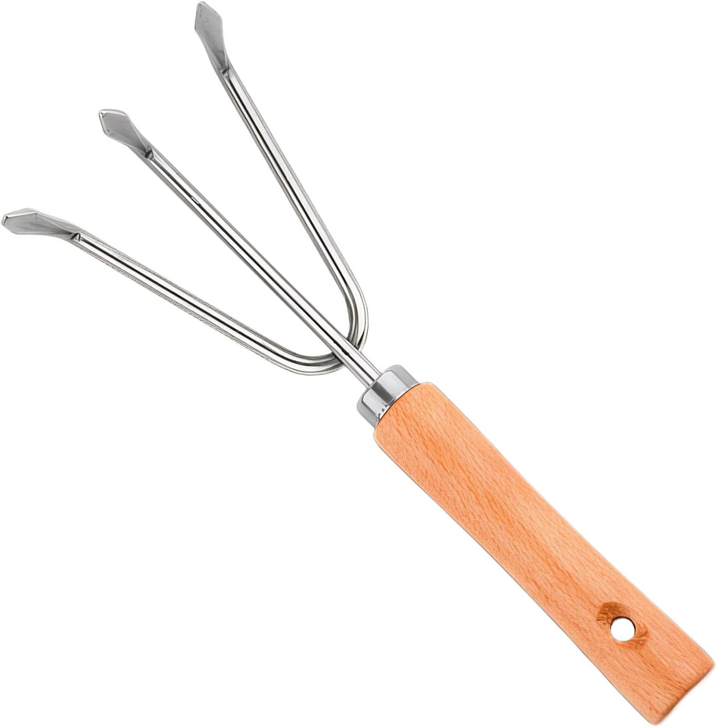 Garden Tool Set with Wooden Handles for Planting and, Stainless Steel Hand Tools for Indoor and Outdoor Gardening 24.5x8 cm Three-claw claw - Image 1 of 7