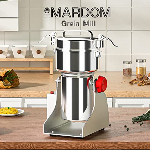 Emardom Electric Grain Mill Spice Grinder Stainless Steel Commercial Powder Machine Dry Pulverizer With Extra Customize Brush, Easy To Clean (800G-New) (800G-New) #TOP1