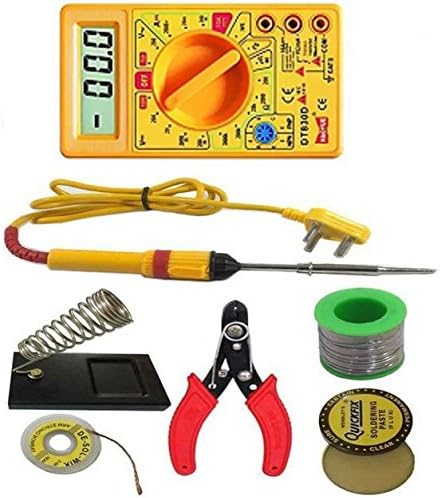 Electrade 7in1 Electric Soldering Iron Stand Tool Wire Stripper Welding Stick Kit for Beginners with Multimeter, 25W (1)