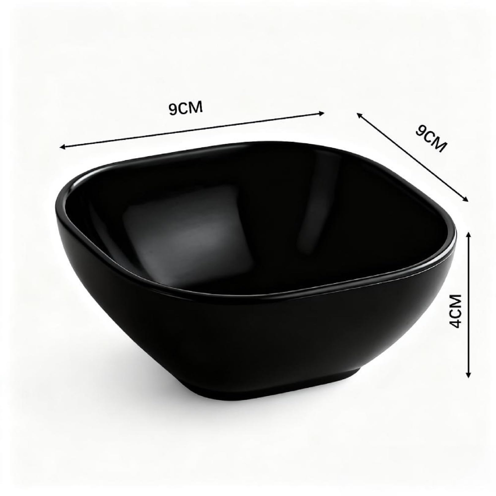 Lot De 10 Bols à Sauce Carrés Empilables Noir - Imitation Céramique Pour Apéritifs Et Sushis