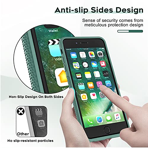 Leyi For Iphone 8 Case, Iphone 6S Case, Iphone 7 Case, Iphone 6 Case With 2 Pcs Glass Screen Protector For Women Girls Boys, Liquid Silicone Shockproof Phone Case Cover With Stand For Iphone 8, Green #TOP4