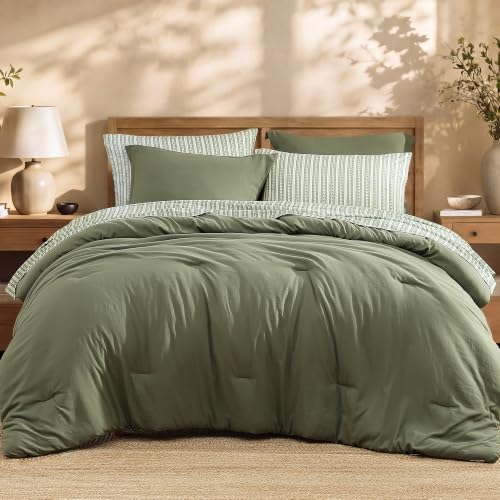 Queen Comforter Set with Sheets-7 Pieces Soft Recycled Bed in a Bag Bedding Queen Comforter Set with Sheets-7 Pieces Soft Recycled Bed in a Bag Bedding - Image 1
