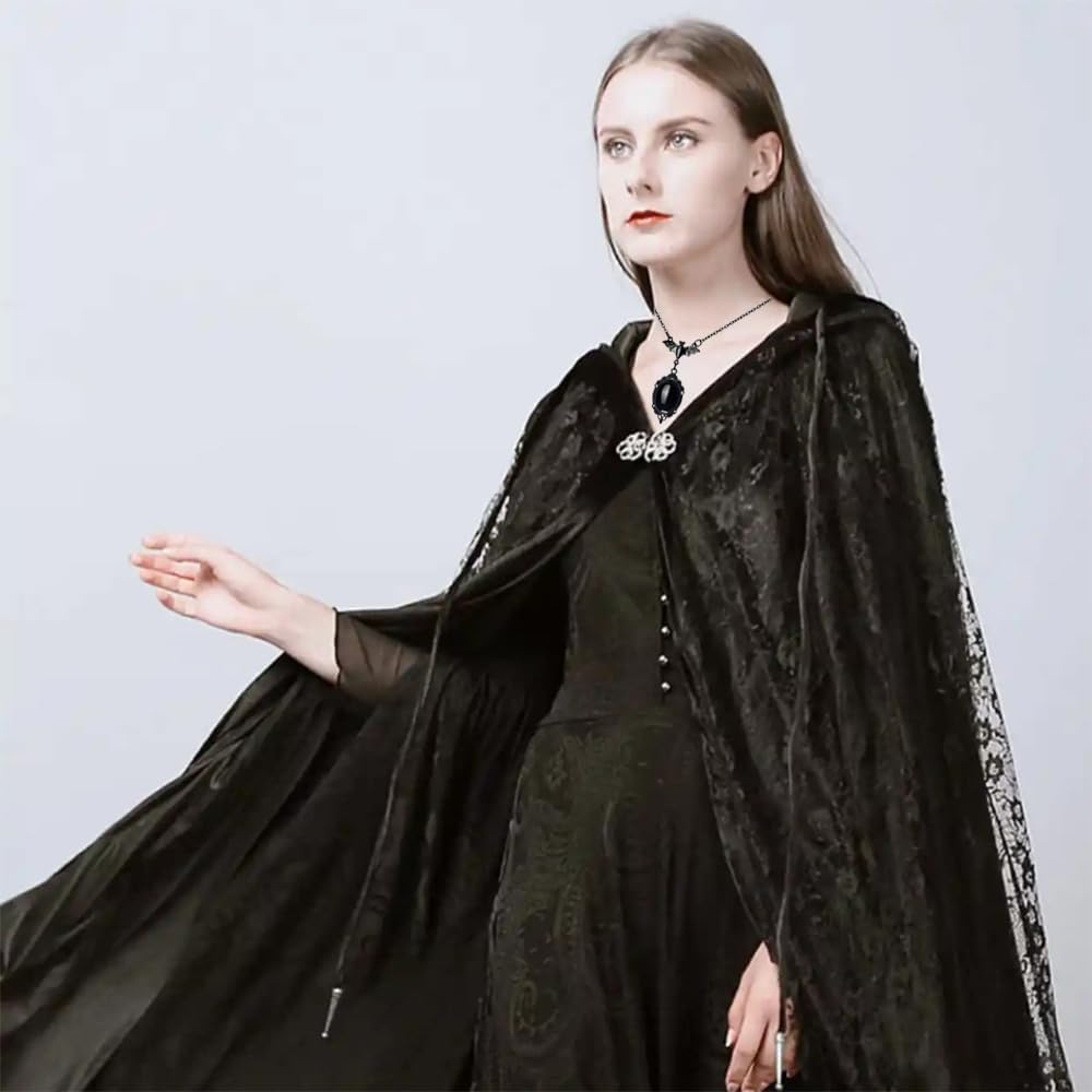 Gothic Bat Stardust Red Crystal Pendant Necklace for Men Women Vintage Vampire Witch Cameo Pendant Necklace Halloween Jewelry Accessories - Image 3