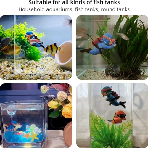 4 Piezas Decoración para Peceras de Buceo,Adorables Accesorios Flotantes para Acuarios, Decoración de Mini Pecera con Temática Submarina para Todo Tipo de Tanques de Peces y Paisajes Acuáticos - imagen 7