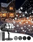 Snowflake Projector Lights with Remote, Timer, Dimmer, IP68 Waterproof, Christmas Projector Lights Outdoor, 270° Rotation for Christmas Decorations
