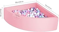Vista 2 de TRENDBOX Bola Pit Memory Foam Pit Soft Pool Fan-Shape Soft Equipment para niños pequeños - Rosa claro (bolas no incluidas)