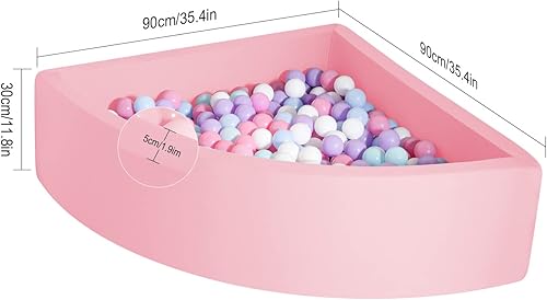 Miniatura 2 de TRENDBOX Bola Pit Memory Foam Pit Soft Pool Fan-Shape Soft Equipment para niños pequeños - Rosa claro (bolas no incluidas)