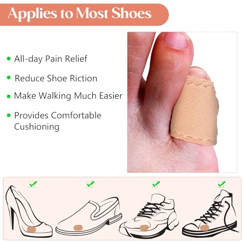 Image of Nuanchu 60 Pieces Bunion Cushions Self-Adhesive Bunion Pads Foot Callus Patches Foot Blister Shoe Accessories Women Men Feet Heel Protector Pads(Skin Color,L)