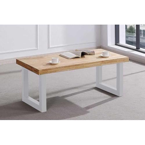 NORYKHOME Mesa Centro Elevable Alejandría 120x60x48/62 cm Roble (Blanco)