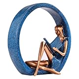 BESPORTBLE Reading Girl Statue Abstract Sculpture Resin Statues for Home Decor Modern Home Office...
