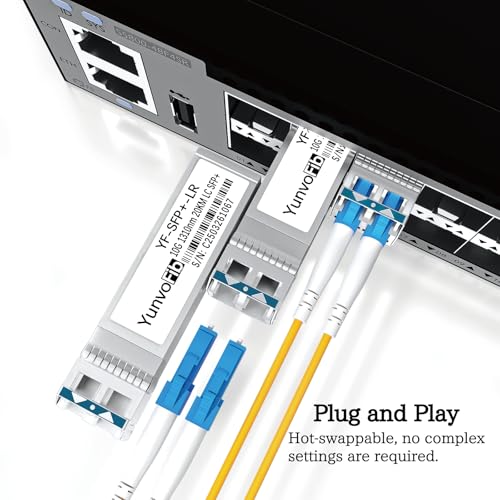 Image of 10GBase LR SFP+ Transceiver - SFP+ to LC Module 1310nm 10km DOM Duplex LC SMF Optical Transceiver Module Compatible with Cisco SFP-10G-LR Mikrotik Ubiquiti UniFi Mikrotik Switch