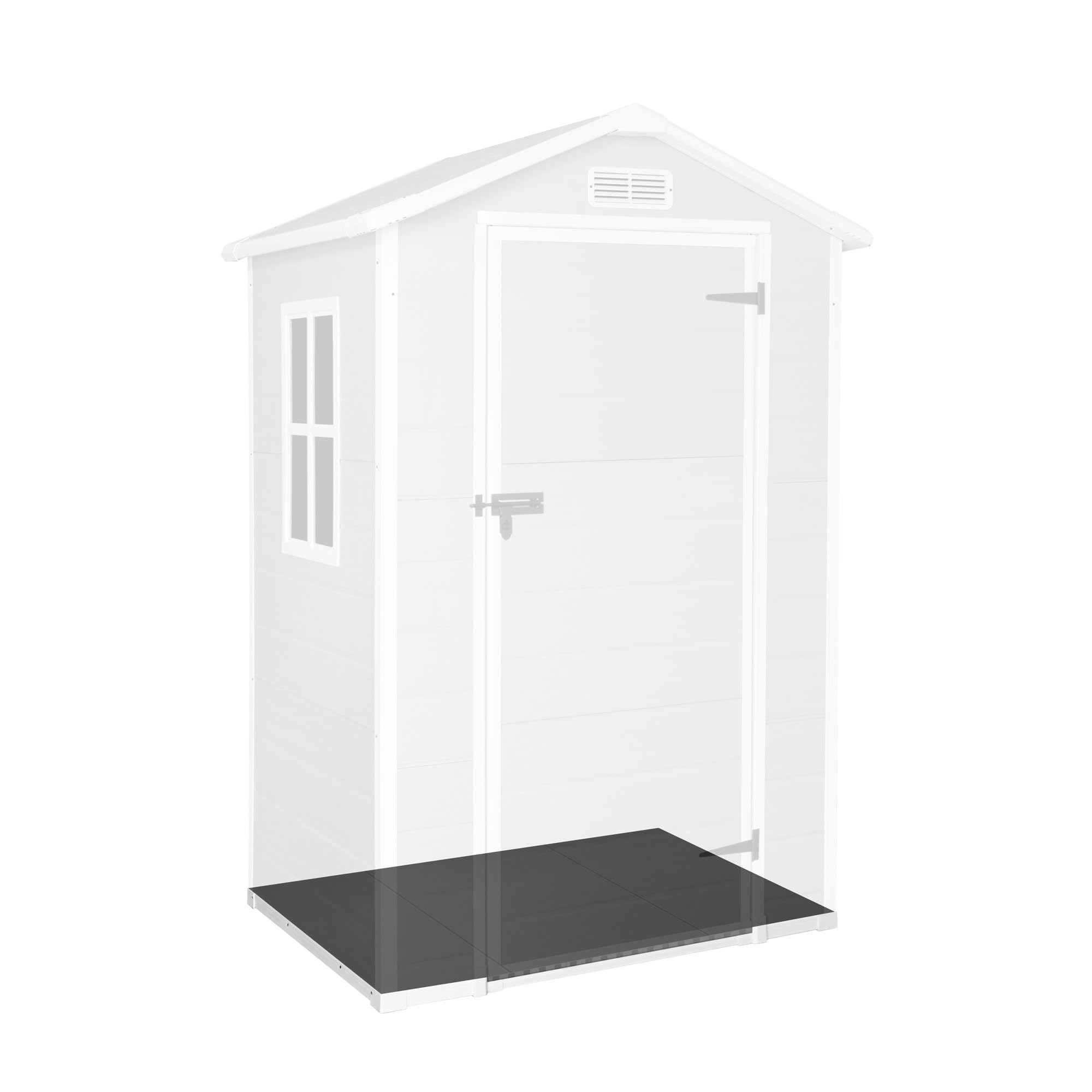 WASABI Casetta in resina per giardino - Montaggio semplice e veloce - Finestra luce naturale - Pannelli robusti da 12 mm - Grigio bianco - Capanno in PVC per stoccaggio esterno (1,37 m2 tetto a due